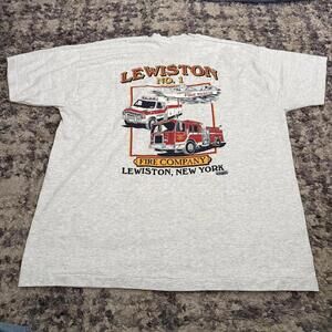 Vintage Lewiston NY Fire Company Tee L USA Screen Stars 90s Graphic